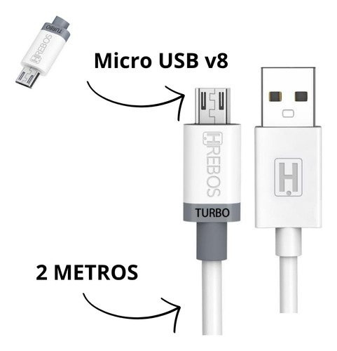 Cabo 2 Metros Compatível C/ Samsung J8 J7 J6 J5 J4 J3 J2 J1