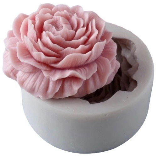 Molde Silicona Rosa Peonia Grande Flor 3d Velas Jabones 