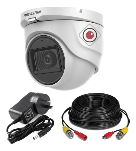 Cámara Seguridad Domo Hikvision 1080p 2mp Ext + Fuente Cable