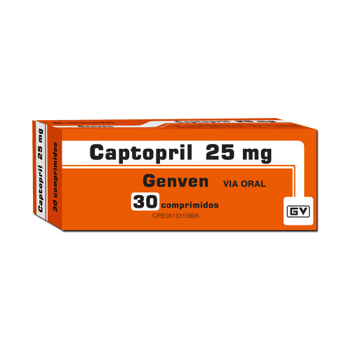 Captopril Genven 25mg.x30comprimidos