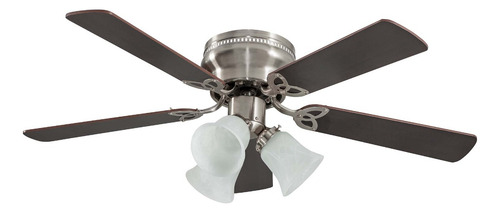 Ventilador Techo Brisa3luces 45202 42pulg Níquel Cinco Aspas 1.067 M 60 Níquel Cepillado Wengue/teca Mdf 5