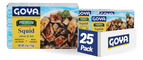 Foods Premium Squid Pieces En Tinta, 4 Oz (paquete De 25)