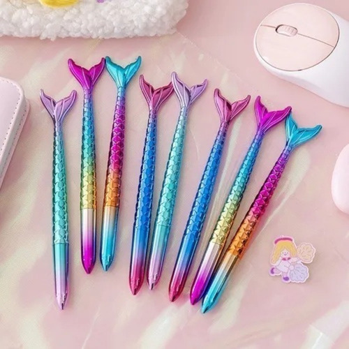 Sorpresa Cumpleaños Pack X 12 Lápices Cola De Sirena Kawaii