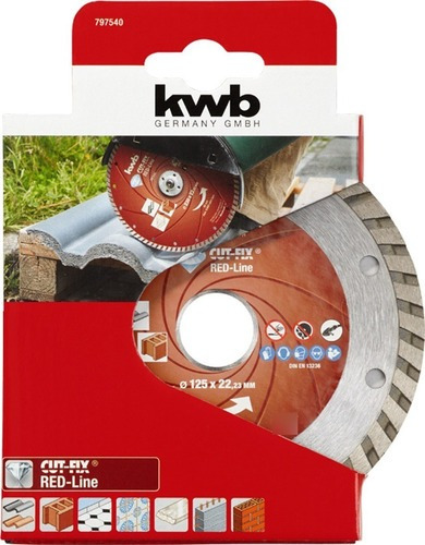 Imagen 2 de 3 de Disco Diamantado Kwb Turbo - 115mm Porcelanato 4,5 Pulgadas