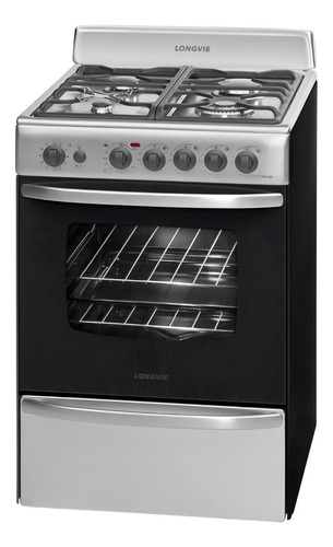 Cocina Longvie 19601x color acero inoxidable con puerta con visor