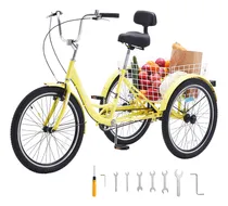 Comprar Vevor Triciclo Humano Amarillo 20 Pulgadas 1 Velocidad