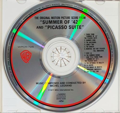 Cd Summer Of 42 Picasso Suite Michel Legrand Trilha Sonora