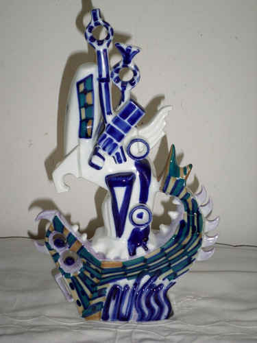 Figura De Porcelana Española Sargadelos Saint Jordi Barco