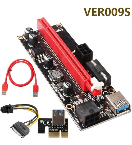 Riser Pci-e 16x A 1x  Usb 60cm V009s Version 9s Mineria