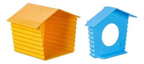 Kit 3 Toca Casinha De Hamster E Roedores - Amarelo E Azul