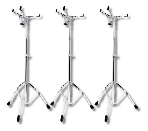 Kit 3 Estante De Caixa Alta Bateria E Percussão Pé Duplo S2s