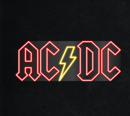 Letrero Led Neon Acdc Rock Logo 60*23cm Luminoso