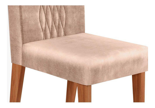 Cadeira Sala De Jantar Lia Kit 2 Un Freijó/veludo Kraft - D