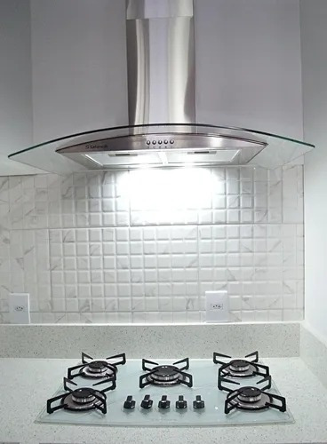 Imagem 2 de 8 de Coifa Depurador Parede Vidro Curvo Inox 90cm Safanelli
