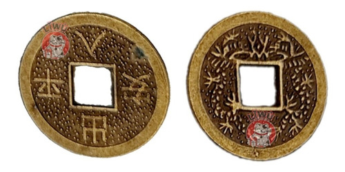 100 Moneda China Dinero Fortuna Buena Suerte 1.9cm Feng Shui