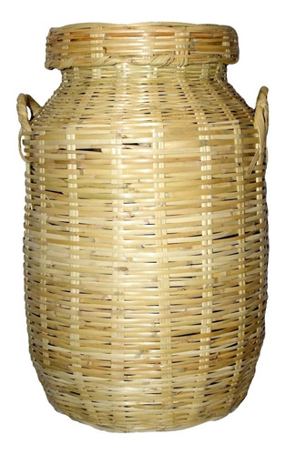 Cesto Artesanal De Carrizo Ecológico Jumbo 68-70 Cm