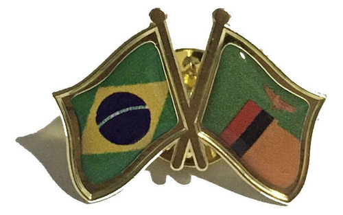 Pin con la bandera de Brasil X Zambia