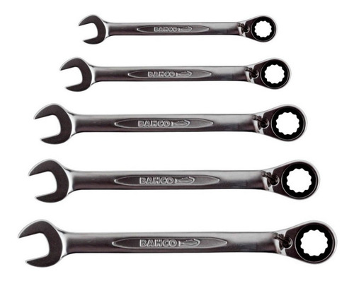 Imagen 6 de 9 de Set Llaves Combinadas Bahco 5 Pz Crique Fijo 2rm/5h Bah09605