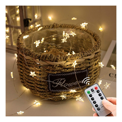 Luces De Cuerda De Estrella Twinkle 40 Led Spring Garden Usb