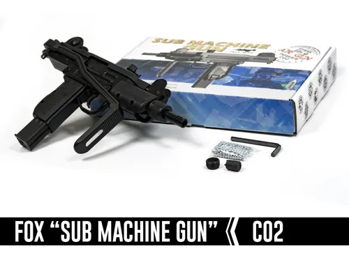 Pistola Fox Sub Machine Gun // Co2 Cal 4,5mm // Automatica // Con Culatin Rebatible // Metalica // Replica Mini Uzi