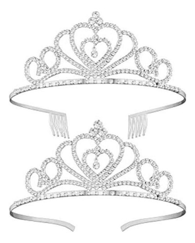 Frcolor Tiara De Cristal Con Pedrería 2 Unidades