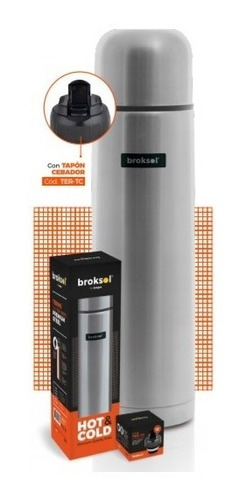 Termo Acero Inoxidable Brogas 1 Lt 24 Hs Hot And Cold 