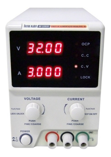 Fonte Alimentacao Digital Regulavel Dc 32v 3a Hikari Hf-3203