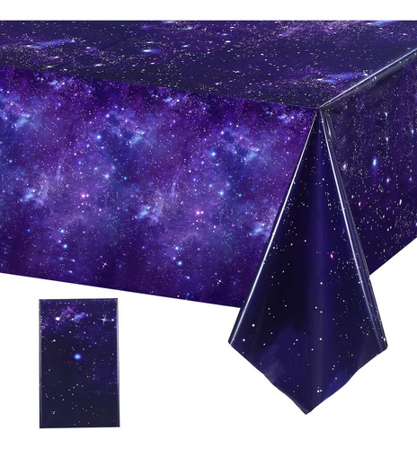 Mantel De Plastico Para Fiesta Espacial, Diseno De Galaxia,