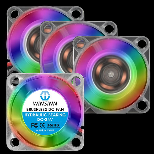 Winsinn Ventilador Rgb De 0.984in De 12 V, Impresora 3d Colo