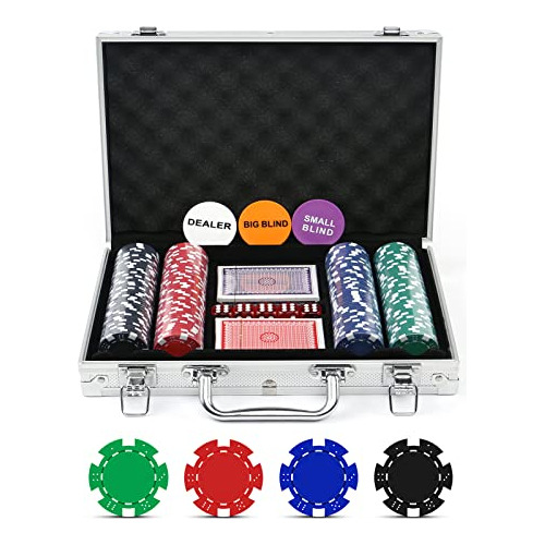 Nolie Casino Poker Chip Set 200 Pcs Con Caja De Aluminio Ref