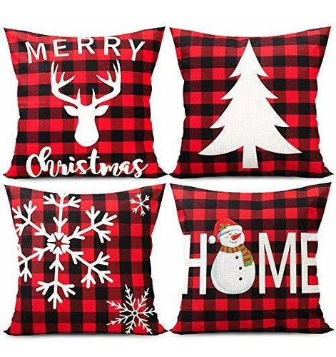 Funnlot Christmas Pillow Covers 18x18 Buffalo