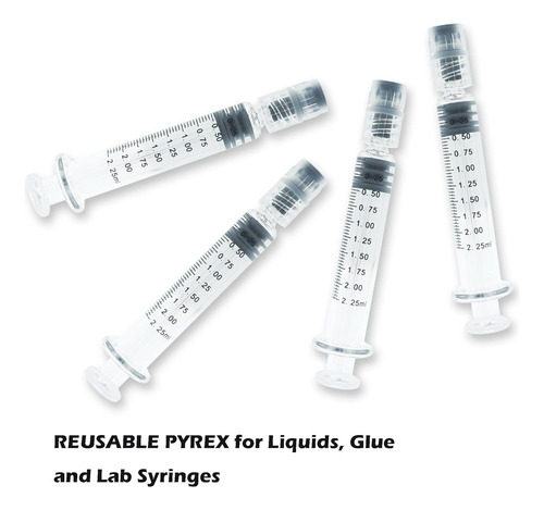 Bitomic Jeringa De Vidrio De Borosilicato De 0.1 Fl Oz Con É