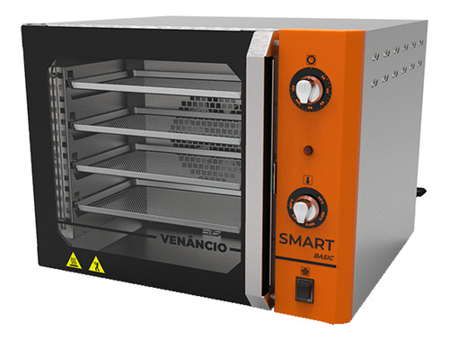 Forno de bancada elétrico Venâncio Industrial FCSB4E 55L inox/laranja 220V