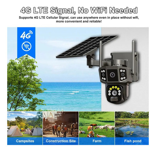 Jaa Cámara Solar Sim 4g, Lente Dual 4k,wifi Inalámbrica,