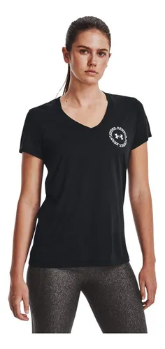 Camiseta Under Armour Tech Solid Lc Crest Mujer-negro