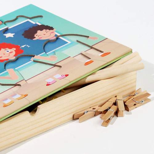 Nuevo Rompecabezas De Madera For Vestir, Juguete Montessori,