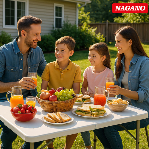 Mesa Dobrável Nagano Nmd122m Polietileno Branca 1,22m