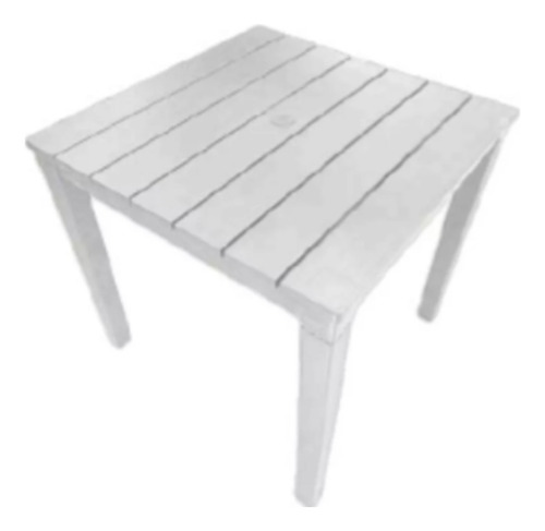 Paquete Mesa De Plástico Desmontable Cuadrada Con 4 Sillas Blanco