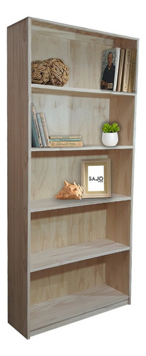 Biblioteca Organizador Recta 80 Cm Madera De Pino Maciza Color Natural