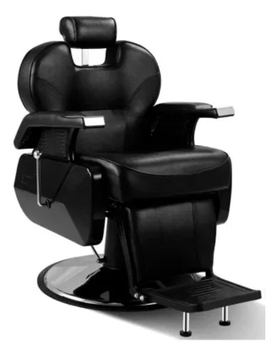 Silla Sillon Barbero Hidraulica Peluquería Profesional Reclinable Redonda Negro