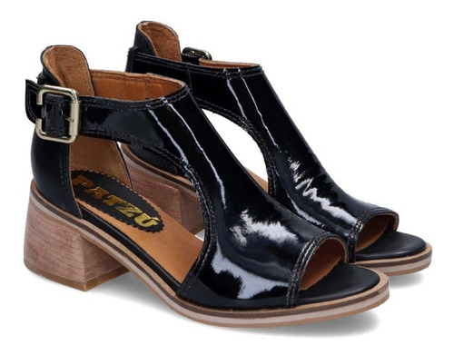 Imagen 2 de 4 de Sandalia De Cuero Taco Cuadrado - Kiko`s Shoes - Marie