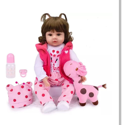 Muñeca De Silicona 55cm Bebé Reborn Realista Con Accesorios