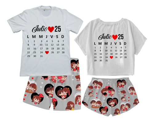 Pijama Novios Aniversario Regalo Match Set Duo X2