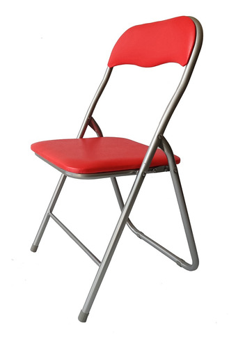 Silla Plegable De Cuerina Y Aluminio F753357 Rojo - Rex