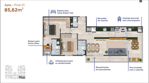 Imagem 4 de 14 de Lançamento Aptos 2 Suites, Cerca De 250m Orla Praia Itaguá