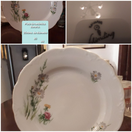 #19. Plato De Porcelana De Bavaria. 25 Ctms De Diámetro. 