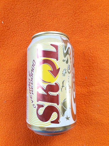 Antigua Lata Cerveza De Colección Skol De Brasil 2007 Llena