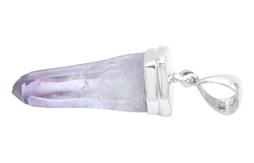 Dije De Punta De Cristal De Amatista En Plata De Ley