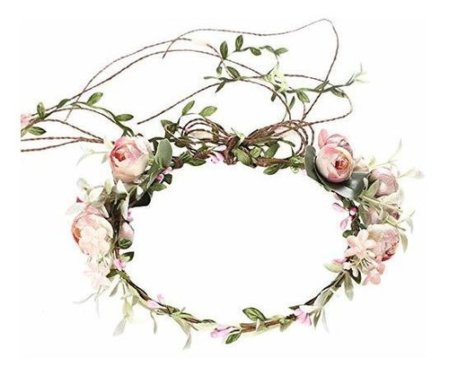 Diadema De Novia Rose Flower Headband Floral Leaf Crown Hair 