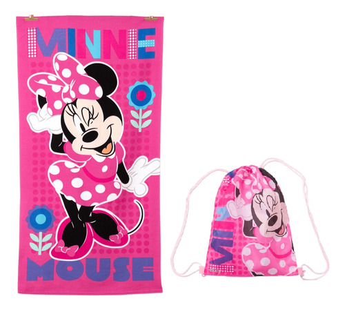 Toalla Minnie Algodon Con Bolso 140x70 Cm Disney